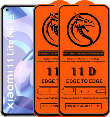 TOPTEMPER Edge To Edge Tempered Glass for REDMI 11 LITE(Pack of 2)