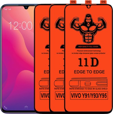 Laxdom Edge To Edge Tempered Glass for VIVO Y91(Pack of 3)