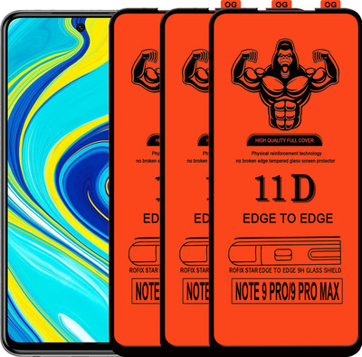 Laxdom Edge To Edge Tempered Glass for REDMI NOTE 9 PRO MAX(Pack of 3)