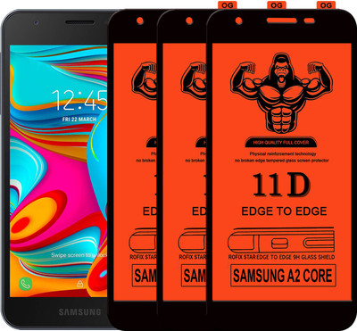 Laxdom Edge To Edge Tempered Glass for SAMSUNG GALAXY A2 CORE(Pack of 3)