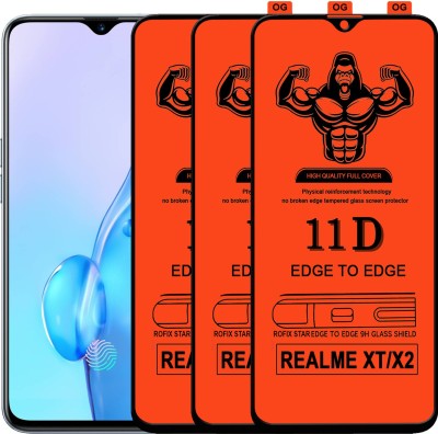 Laxdom Edge To Edge Tempered Glass for Realme XT(Pack of 3)