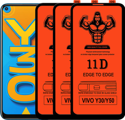 Laxdom Edge To Edge Tempered Glass for VIVO Y30(Pack of 3)