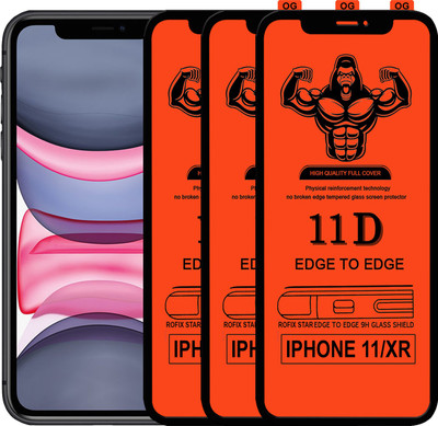 Laxdom Edge To Edge Tempered Glass for Apple iPhone XR(Pack of 3)