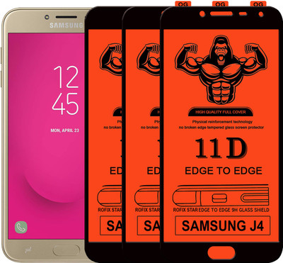 Laxdom Edge To Edge Tempered Glass for SAMSUNG GALAXY J4(Pack of 3)