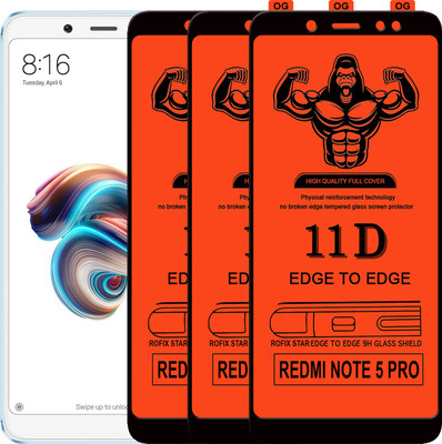 Laxdom Edge To Edge Tempered Glass for Mi Redmi Note 5 Pro(Pack of 3)