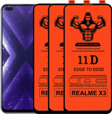 Laxdom Edge To Edge Tempered Glass for REALME X3(Pack of 3)