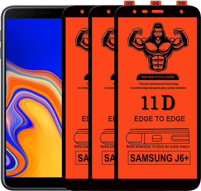 Laxdom Edge To Edge Tempered Glass for SAMSUNG GALAXY J6 PLUS(Pack of 3)