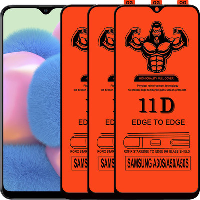 Laxdom Edge To Edge Tempered Glass for SAMSUNG GALAXY A50(Pack of 3)
