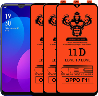 HQ Protection Edge To Edge Tempered Glass for OPPO F11(Pack of 3)