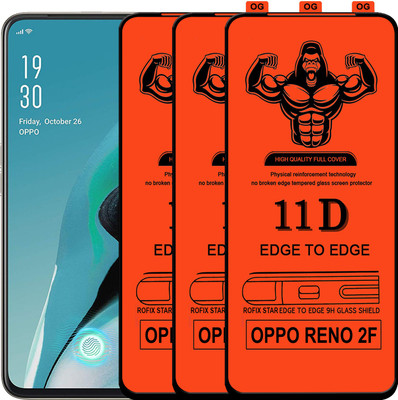HQ Protection Edge To Edge Tempered Glass for Oppo Reno2 F(Pack of 3)