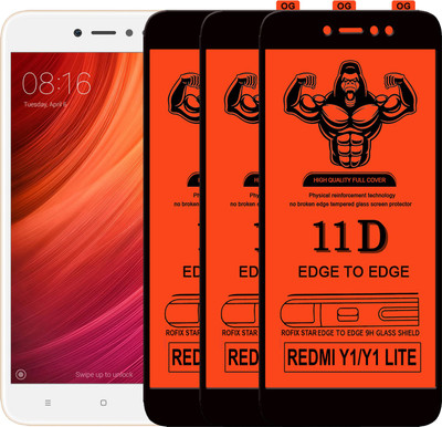 Laxdom Edge To Edge Tempered Glass for Mi Redmi Y1 Lite(Pack of 3)