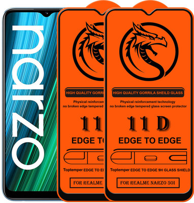 TOPTEMPER Edge To Edge Tempered Glass for REALME NARZO 50i(Pack of 2)