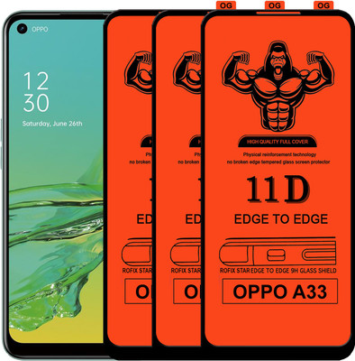 HQ Protection Edge To Edge Tempered Glass for OPPO A33(Pack of 3)