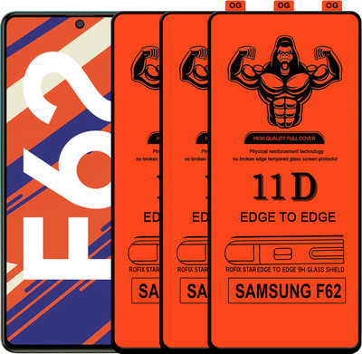 HQ Protection Edge To Edge Tempered Glass for SAMSUNG GALAXY F62(Pack of 3)