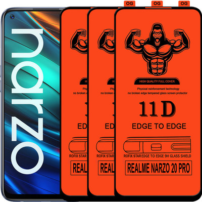 HQ Protection Edge To Edge Tempered Glass for REALME NARZO 20 PRO(Pack of 3)