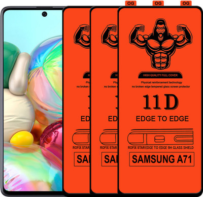 Laxdom Edge To Edge Tempered Glass for SAMSUNG GALAXY A71(Pack of 3)