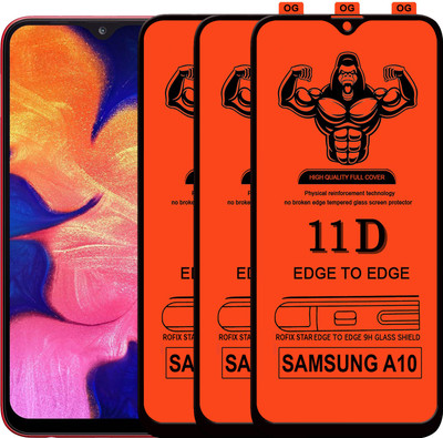Laxdom Edge To Edge Tempered Glass for SAMSUNG GALAXY A10(Pack of 3)