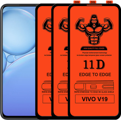 Laxdom Edge To Edge Tempered Glass for VIVO V19(Pack of 3)