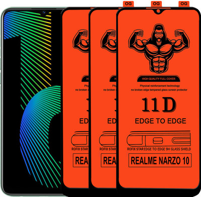 Laxdom Edge To Edge Tempered Glass for REALME NARZO 10(Pack of 3)