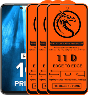 TOPTEMPER Edge To Edge Tempered Glass for REDMI 10 PRIME(Pack of 3)