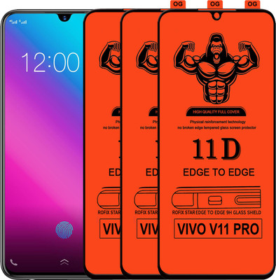 HQ Protection Edge To Edge Tempered Glass for Vivo V11 Pro(Pack of 3)