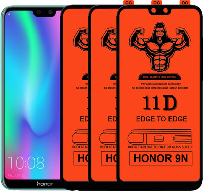 Laxdom Edge To Edge Tempered Glass for Honor 9N(Pack of 3)