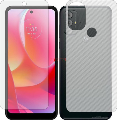 ZINGTEL Front and Back Screen Guard for MOTOROLA G POWER 2022 (Front Matte Finish & Back 3d Carbon Fiber)(Pack of 2)