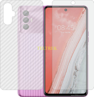 TELTREK Front and Back Screen Guard for TECNO SPARK 8 PRO (Front Matte Finish & Back 3d Carbon Fiber)(Pack of 2)