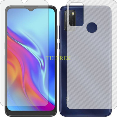 TELTREK Front and Back Screen Guard for TCL 20E (Front Matte Finish & Back 3d Carbon Fiber)(Pack of 2)