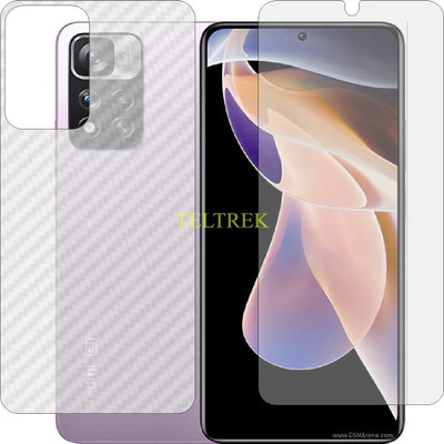 TELTREK Front and Back Screen Guard for MI NOTE 11 PRO PLUS 5G (Front Matte Finish & Back 3d Carbon Fiber)(Pack of 2)