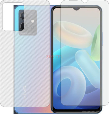 ZINGTEL Front and Back Screen Guard for VIVO Y 55 5G (Front Matte Finish & Back 3d Carbon Fiber)(Pack of 2)