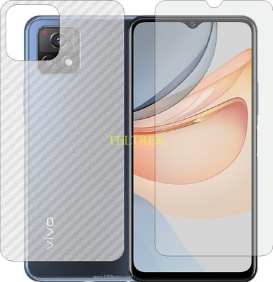 TELTREK Front and Back Screen Guard for VIVO Y54S V2045A (Front Matte Finish & Back 3d Carbon Fiber)(Pack of 2)