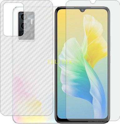 TELTREK Front and Back Screen Guard for VIVO S10 E V2130A (Front Matte Finish & Back 3d Carbon Fiber)(Pack of 2)