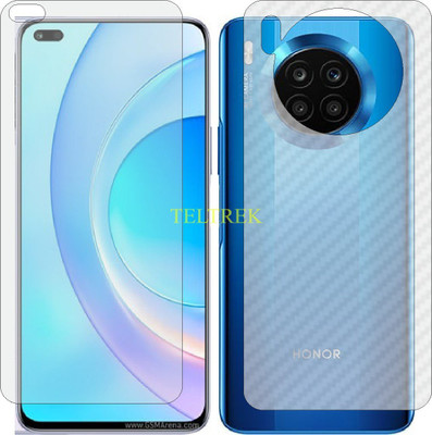 TELTREK Front and Back Screen Guard for HONOR 50 LITE NTNLX1 (Front Matte Finish & Back 3d Carbon Fiber)(Pack of 2)