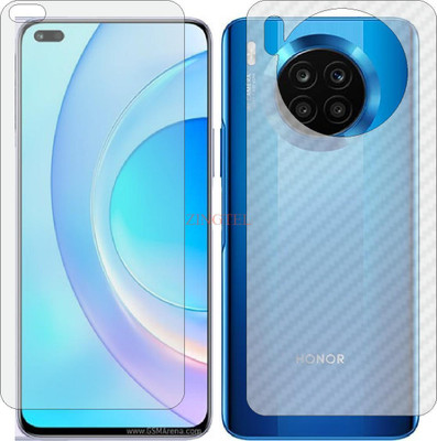 ZINGTEL Front and Back Screen Guard for HONOR 50 LITE NTNL22 (Front Matte Finish & Back 3d Carbon Fiber)(Pack of 2)