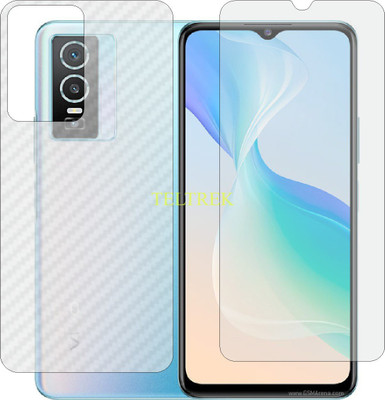 TELTREK Front and Back Screen Guard for VIVO Y76 5G V2124 (Front Matte Finish & Back 3d Carbon Fiber)(Pack of 2)