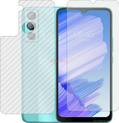 ZINGTEL Front and Back Screen Guard for TECNO POP 5 LTE (Front Matte Finish & Back 3d Carbon Fiber)(Pack of 2)