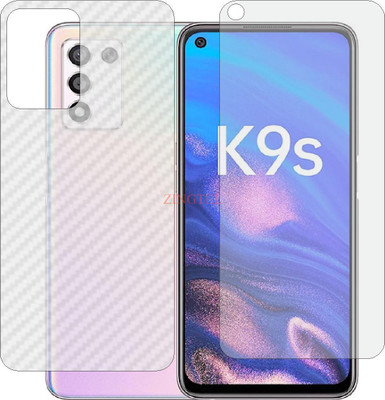ZINGTEL Front and Back Screen Guard for OPPO K9 S 5G (Front Matte Finish & Back 3d Carbon Fiber)(Pack of 2)