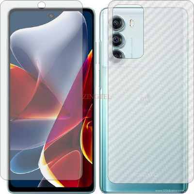 ZINGTEL Front and Back Screen Guard for MOTOROLA MOTO G200 (Front Matte Finish & Back 3d Carbon Fiber)(Pack of 2)