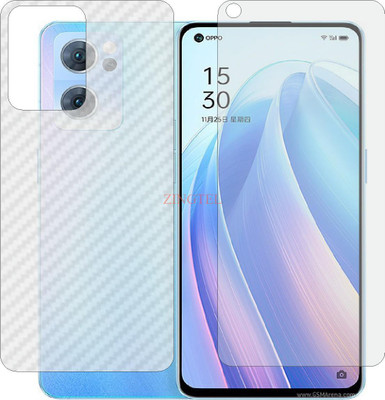 ZINGTEL Front and Back Screen Guard for OPPO RENO 7 5G CPH2371 (Front Matte Finish & Back 3d Carbon Fiber)(Pack of 2)