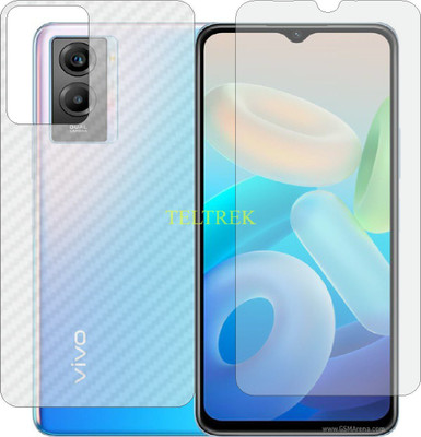 TELTREK Front and Back Screen Guard for VIVO Y75 5G (Front Matte Finish & Back 3d Carbon Fiber)(Pack of 2)