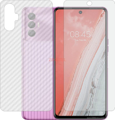 ZINGTEL Front and Back Screen Guard for TECNO SPARK 8 PRO KG8 (Front Matte Finish & Back 3d Carbon Fiber)(Pack of 2)