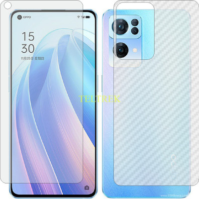 TELTREK Front and Back Screen Guard for OPPO RENO7 PRO 5G PFDM00 (Front Matte Finish & Back 3d Carbon Fiber)(Pack of 2)