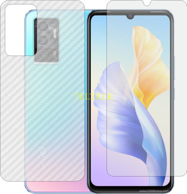 TELTREK Front and Back Screen Guard for VIVO V2126 (Front Matte Finish & Back 3d Carbon Fiber)(Pack of 2)