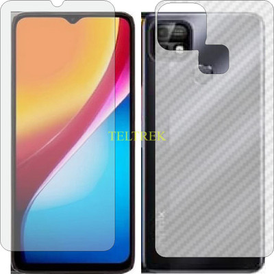 TELTREK Front and Back Screen Guard for INFINIX SMART 5 PRO (Front Matte Finish & Back 3d Carbon Fiber)(Pack of 2)