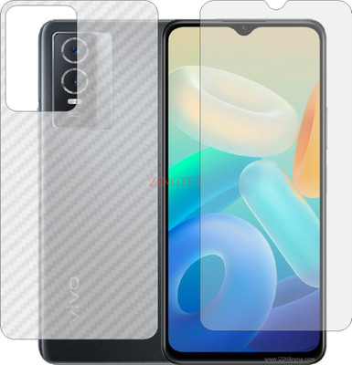 ZINGTEL Front and Back Screen Guard for VIVO Y76S V2156A (Front Matte Finish & Back 3d Carbon Fiber)(Pack of 2)