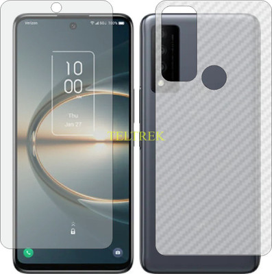 TELTREK Front and Back Screen Guard for TCL 30 V 5G (Front Matte Finish & Back 3d Carbon Fiber)(Pack of 2)