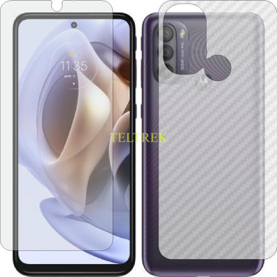 TELTREK Front and Back Screen Guard for MOTOROLA MOTO G31 (Front Matte Finish & Back 3d Carbon Fiber)(Pack of 2)