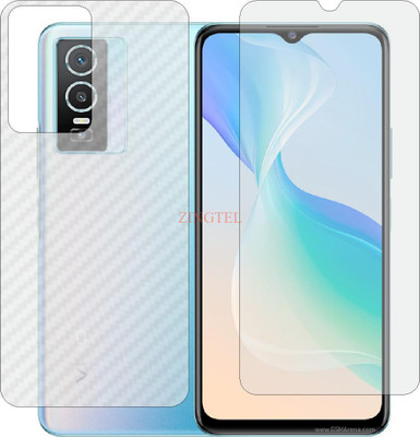 ZINGTEL Front and Back Screen Guard for VIVO Y76 5G (Front Matte Finish & Back 3d Carbon Fiber)(Pack of 2)