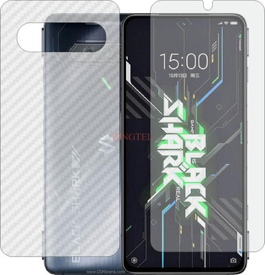 ZINGTEL Front and Back Screen Guard for MI BLACK SHARK 4S PRO (Front Matte Finish & Back 3d Carbon Fiber)(Pack of 2)